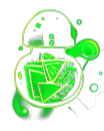 A glowing green potion bottle filled with geometric shapes.