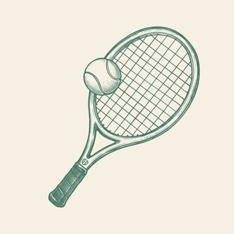 A tennis racket and ball