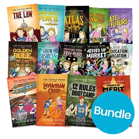Collection of 13 colorful children's book covers and 'Bundle' label.