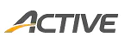 Logo with the word 'ACTIVE' in gray and an orange swoosh.