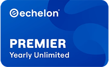 Blue card with 'echelon PREMIER Yearly Unlimited' text.