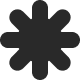 Black asterisk symbol on a white background.