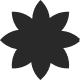 Black eight-pointed star shape on a transparent background.