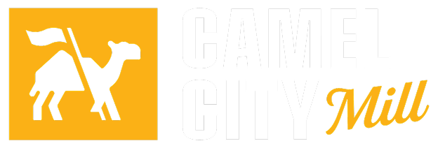 The Camel City Mill logo, featuring a graphic of a camel carrying a flag.