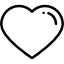 Pixelated black and white heart icon.