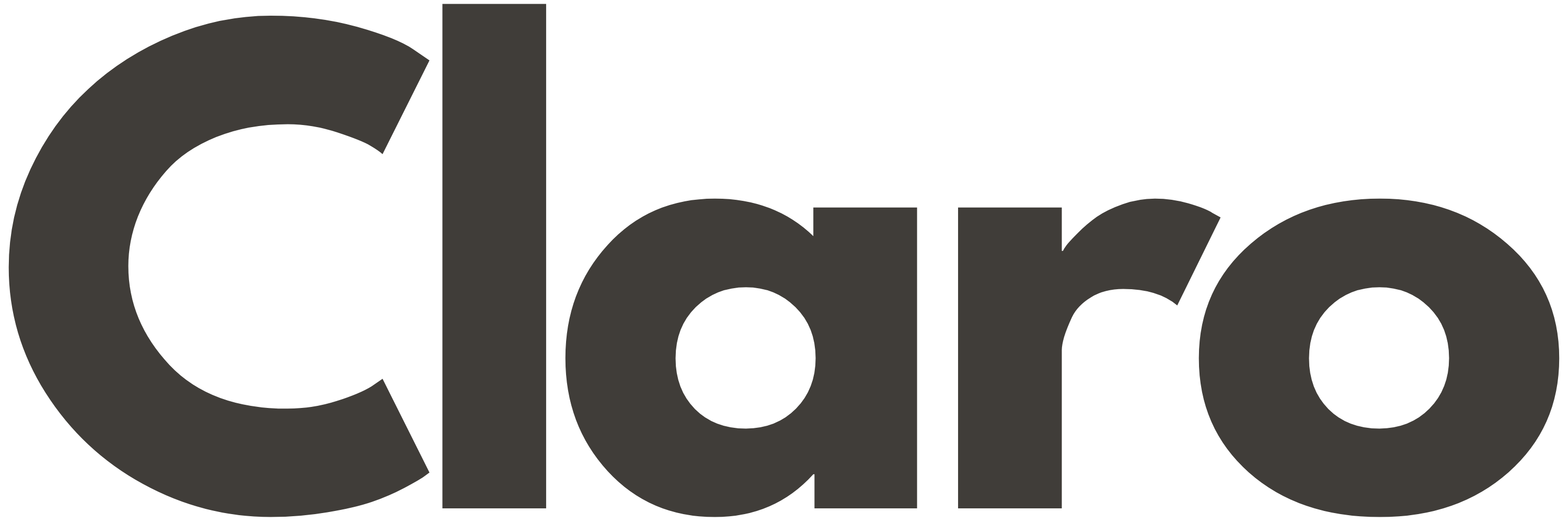 The image shows the word 'Claro' in bold, black letters on a transparent background.