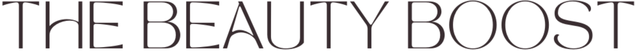 Black text 'The Beauty Boost' on a white background.