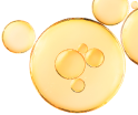 Yellow oil droplets on a white background.