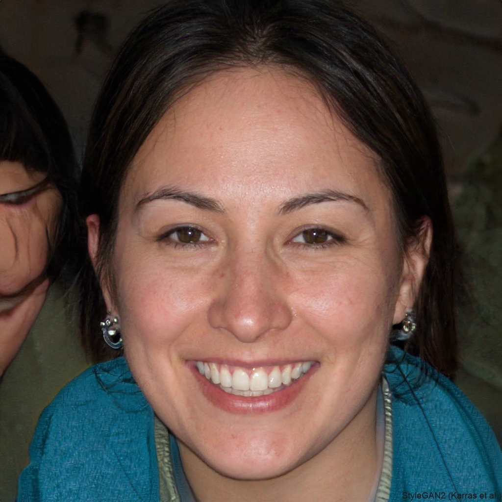 A woman with long hair smiling warmly at the camera.
