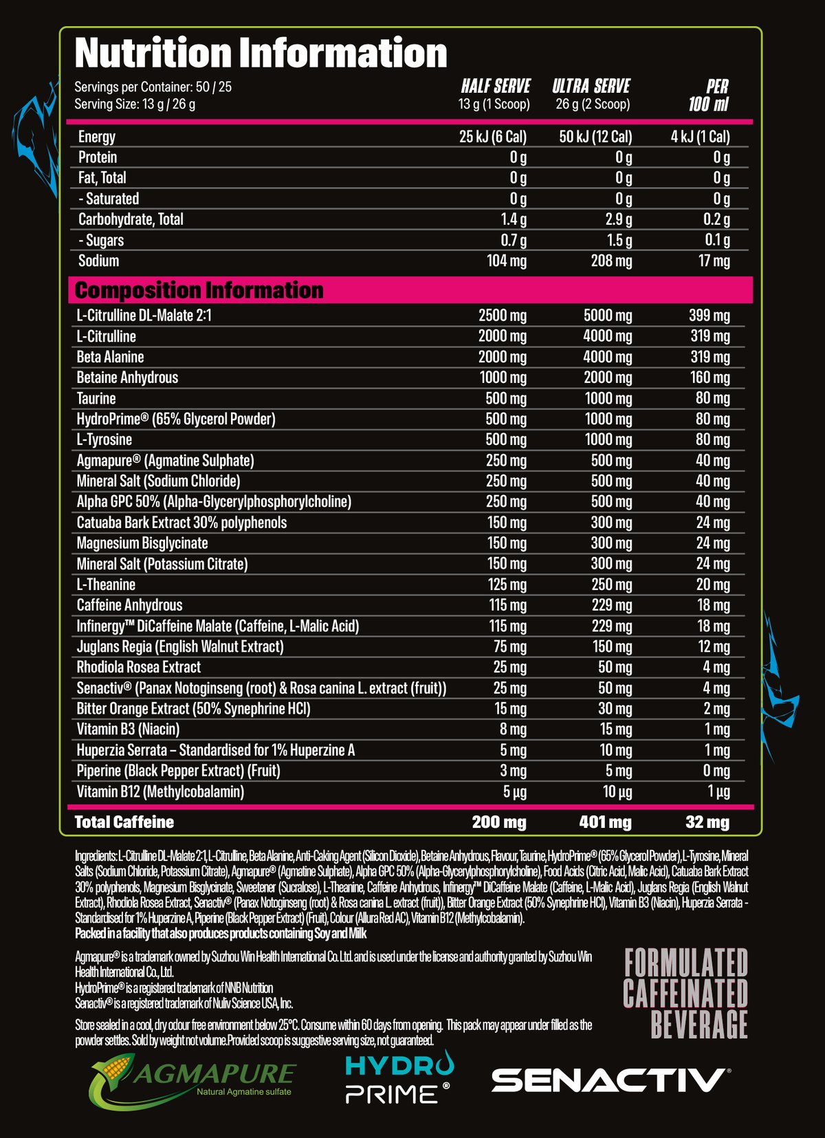 Nutrition information, Sour Watermelon