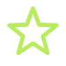 A light green outline of a five-pointed star on a white background.