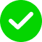 A white checkmark inside a green circle.