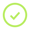 A light green checkmark inside a circle on a white background.