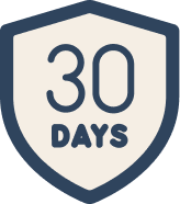Shield icon with '30 Days' text in the center.