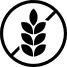 Black wheat symbol with a diagonal line through it.