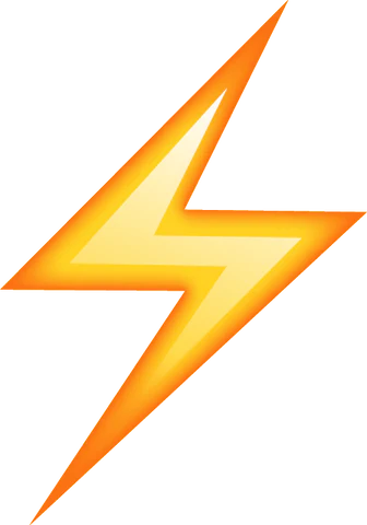 A yellow and orange lightning bolt icon on a green background.