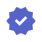 Blue circle with a checkmark inside.