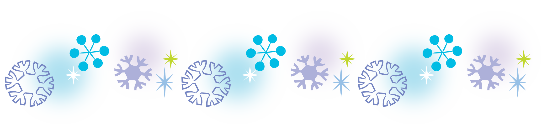 Pattern of blue and purple circles with snowflakes and stars.