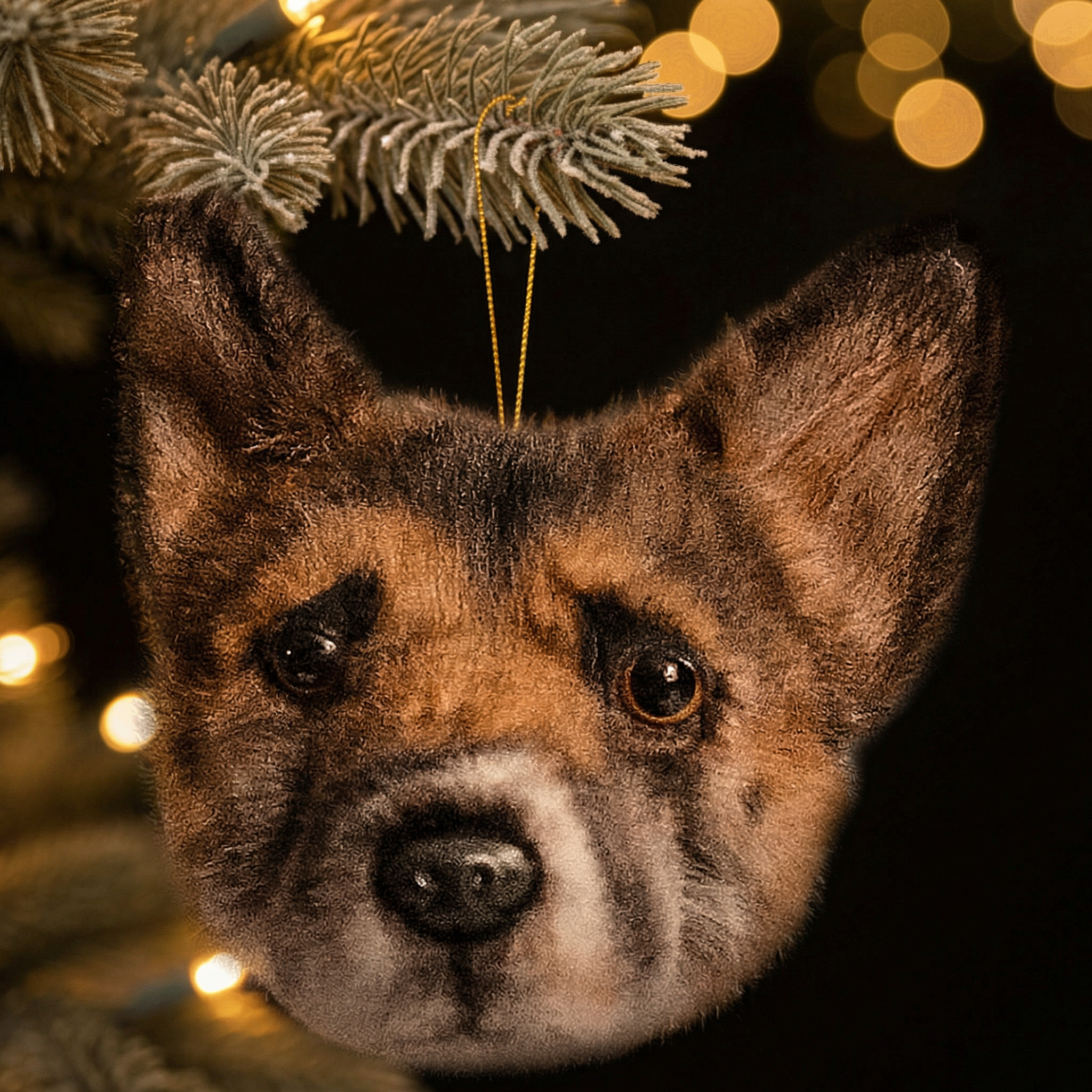 Custom plush ornament for Christmas tree.