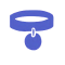 Simple blue collar icon with circular tag.