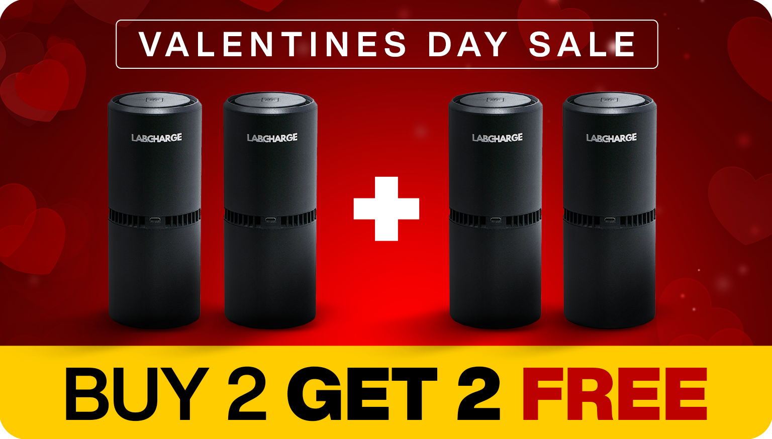 Black cylindrical device with LABCHARGE logo on a white background.