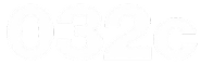 White text '032c' on a black background.