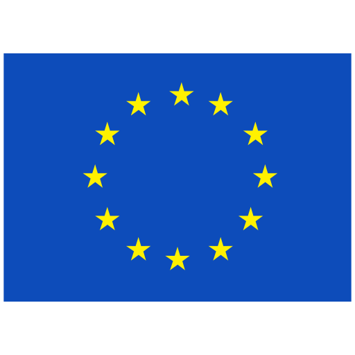 Flag of the European Union with twelve yellow stars on a blue background.