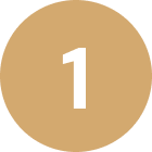 Number one inside a brown circle.