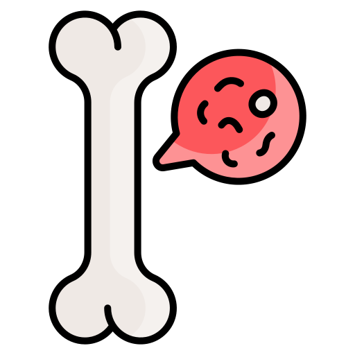 Illustration of a bone with a magnified view of a cell.
