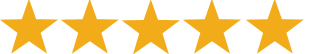 Five yellow stars in a row on a white background.