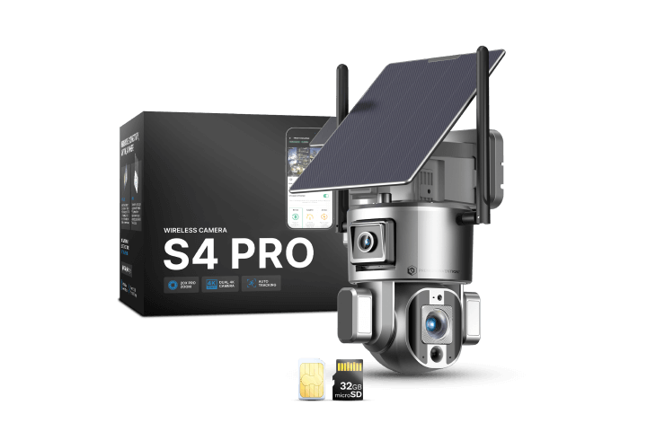 One solar-powered wireless camera with packaging and microSD card