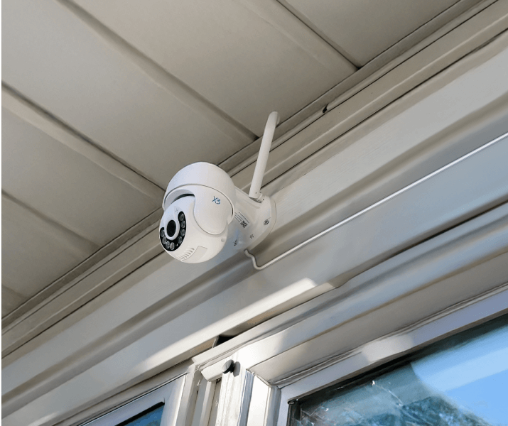 Step 1: Mounting a Premium Invention Optima X3 Pro outdoor security camera during installation setup