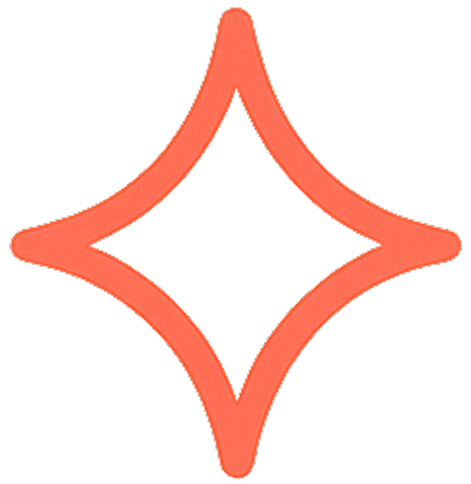 A simple red star-shaped outline on a white background.
