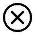 A black X inside a black circle.