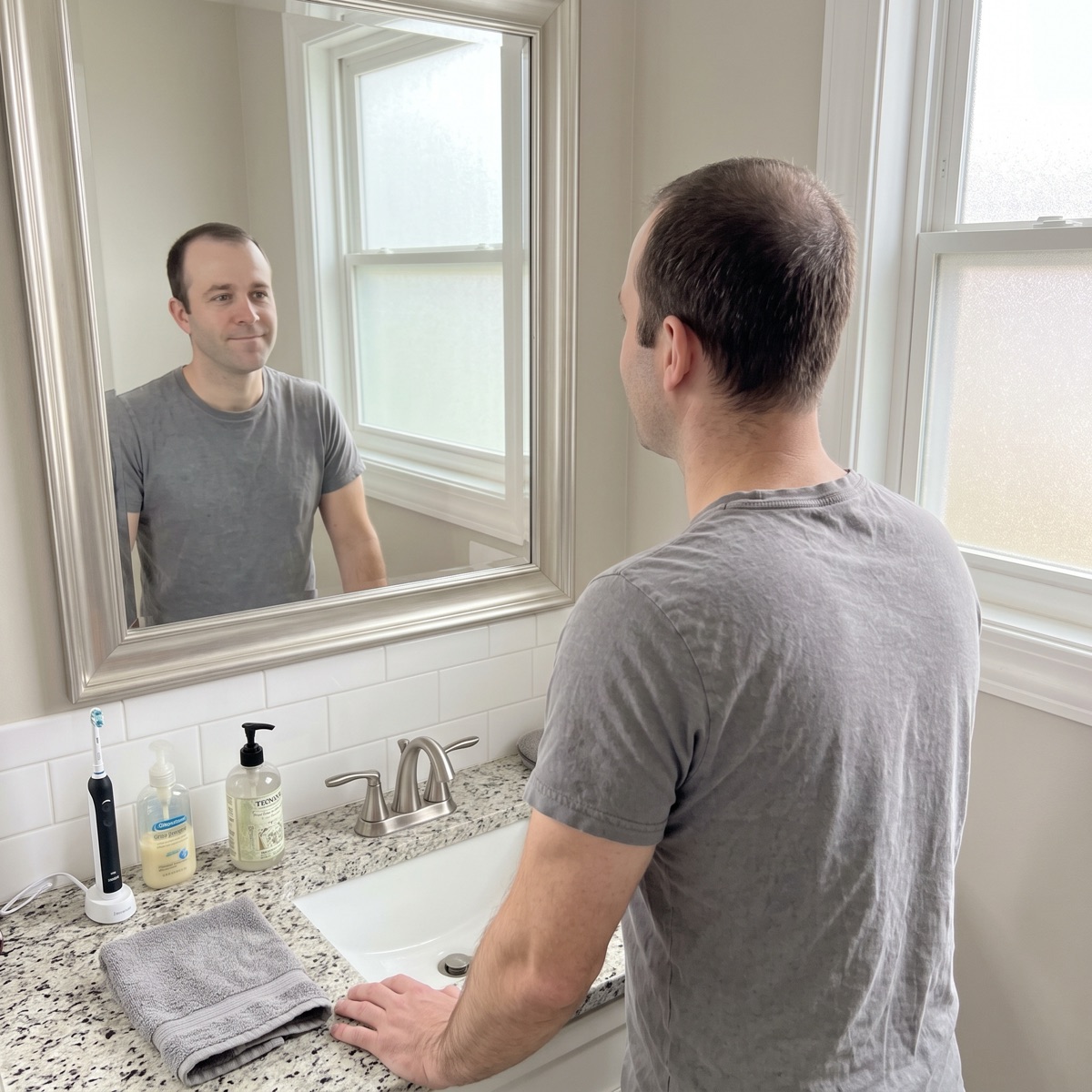 The same man with fuller-looking hair