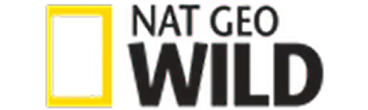 Logo with yellow rectangle and text 'NAT GEO WILD'.