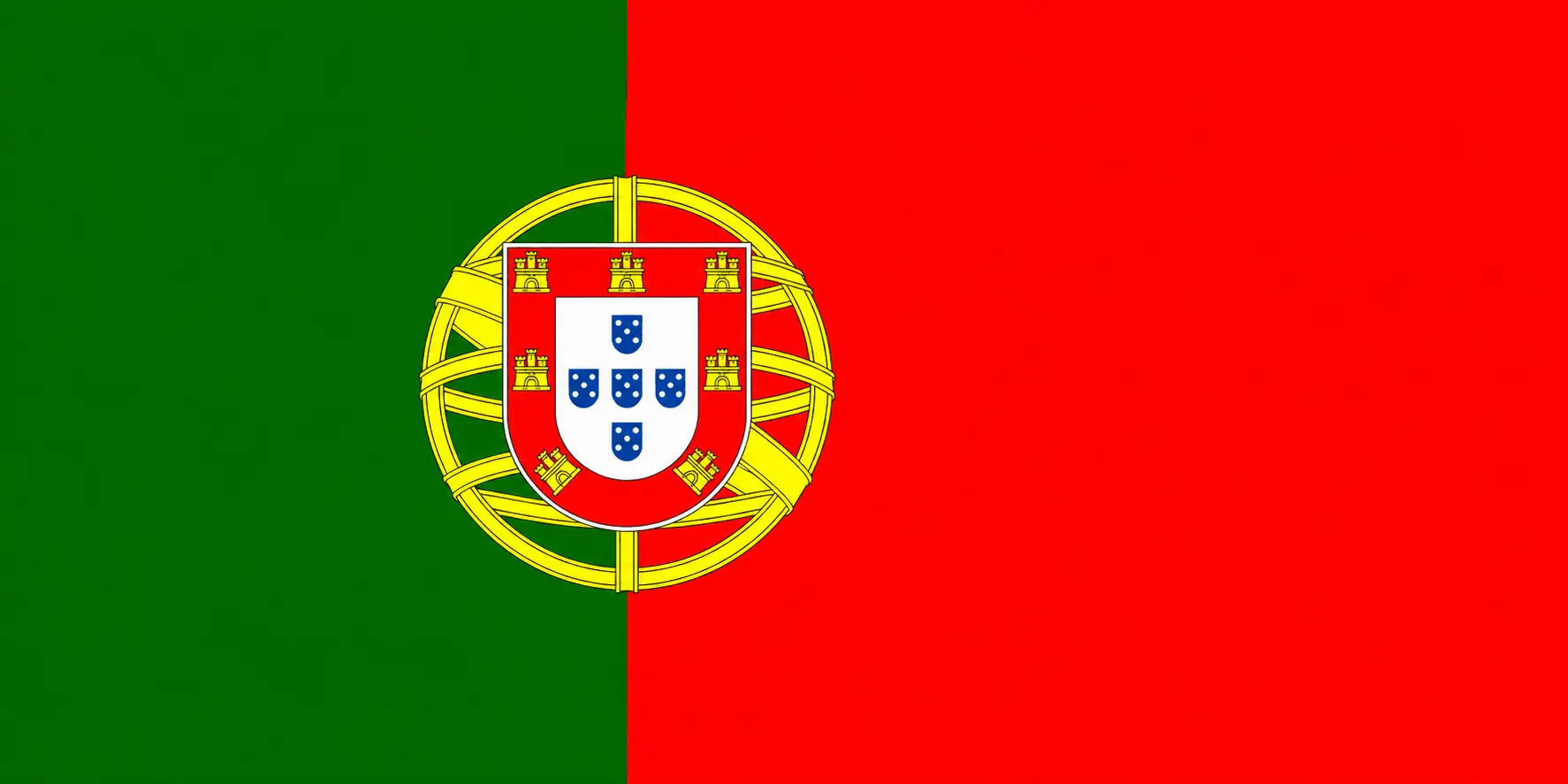The national flag of Portugal, featuring green and red vertical bands with the coat of arms.