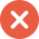 A red circular icon with a white X in the center.