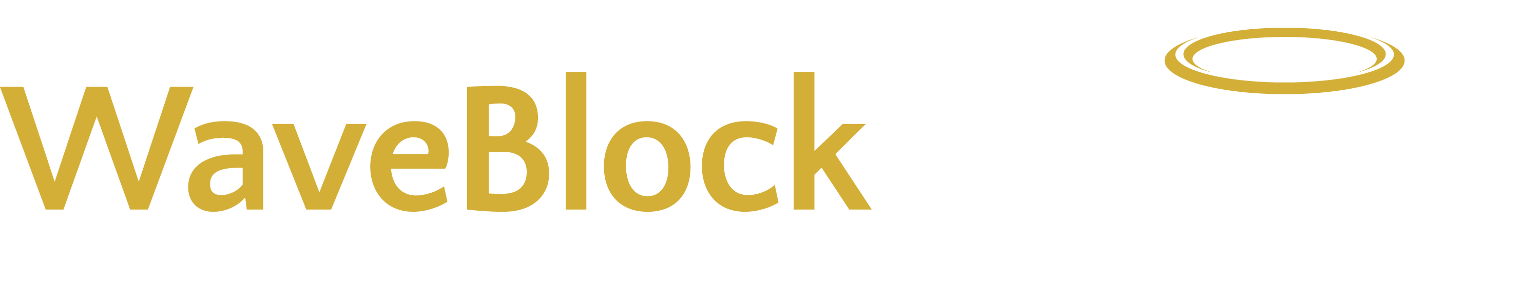 'WaveBlock Angel' text logo with a halo above the 'A'.