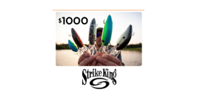 Strike King $1,000 gift card with fishing lures