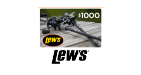 Lew's Fishing $1,000 gift card with rod and reel