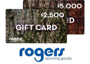 Camouflage Rogers Sporting Goods gift cards worth $2,500 and $5,000