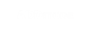 The white on white logo for ADDITUDE magazine.