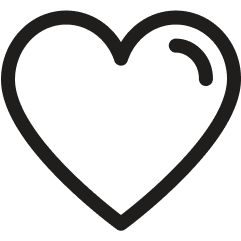 Simple black outline of a heart shape on a white background.