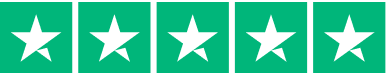 Five white stars on a green background, resembling a rating system.