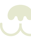 Stylized green wave symbol on a white background.