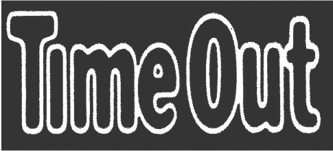 Black and white 'Time Out' logo with bold, rounded letters.