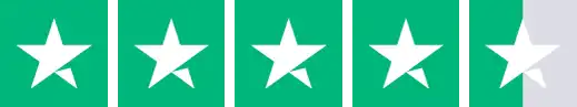 Four and a half white stars on a green background.