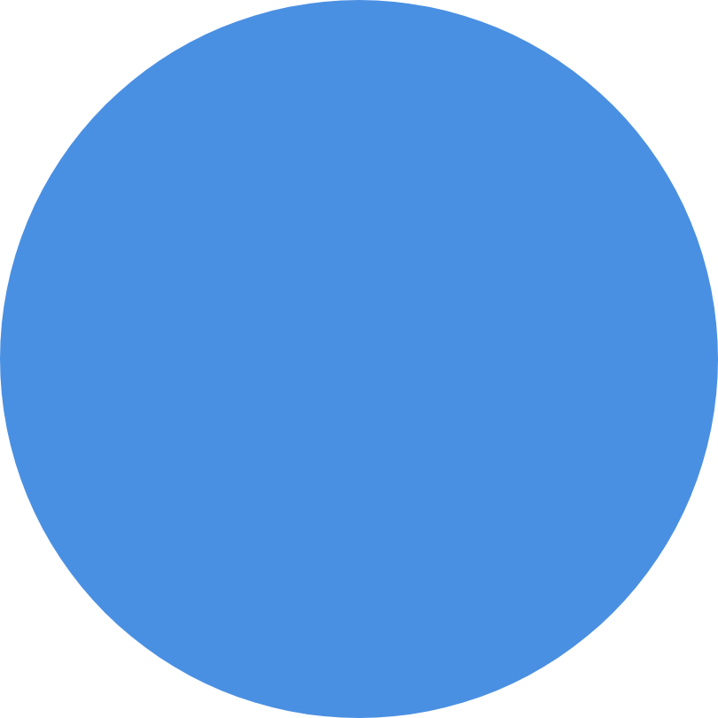 A solid blue circle on a transparent background.