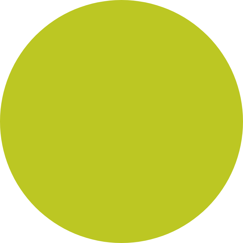 A large, solid lime green circle on a black background.